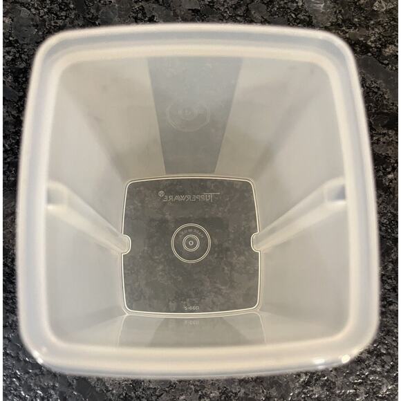 Tupperware Vintage Pickle Keeper Clear w/Avocado Green 3 Pieces 1332-5 Lid - Picture 8 of 9